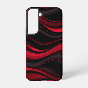 Schwarzes und rotes Wellenmuster – Fettes abstrakt Samsung Galaxy Hülle