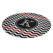 Schwarzes und rotes Zickzack Schneidebrett (Ecke)