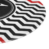 Schwarzes und rotes Zickzack Schneidebrett (Ecke)