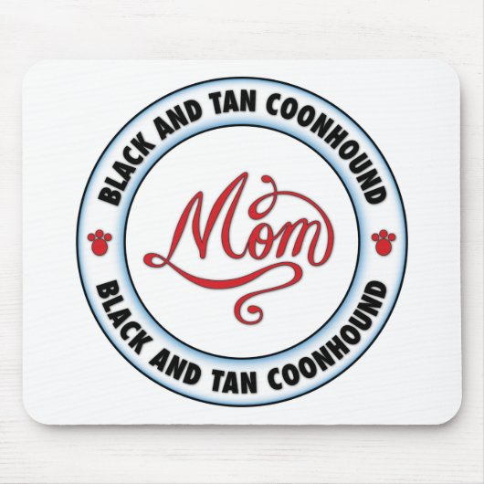 SCHWARZES UND Säurenummercoonhound-Mamma Mousepad (Vorne)