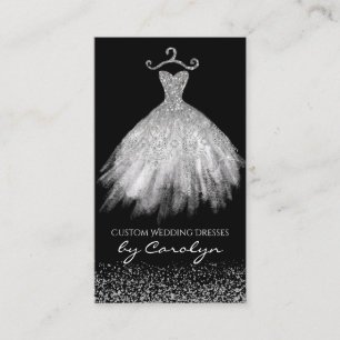 Schwarzes und Silber-Glittery Näherin-Visitenkart Visitenkarte