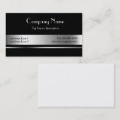 Schwarzes und Silber metallische Visitenkarte (Vorne/Hinten)