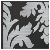 Schwarzes und silbernes Damast-Muster-Gewebe Stoff (Muster)