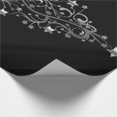 Schwarzes und silbernes Grau-elegante Geschenkpapier (Ecke)