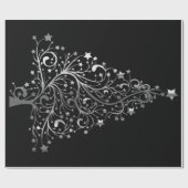 Schwarzes und silbernes Grau-elegante Geschenkpapier (Flach)