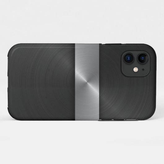 Schwarzes und Stahl Case-Mate iPhone Hülle (Rückseite (Horizontal))