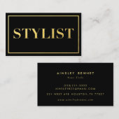 Schwarzes und Stylist-Geschäfts-Karte der Visitenkarte (Vorne/Hinten)