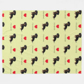 Schwarzes und TAN-Dackel-niedliche Augen Fleecedecke (Vorderseite (Horizontal))