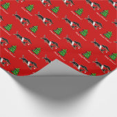 Schwarzes und TAN-Dackel-Weihnachtsbetrieb Geschenkpapier (Ecke)