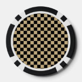 Schwarzes und TAN kariert Pokerchips (Rückseite)