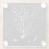 Schwarzes und TAN-Koralle Glasuntersetzer (Rückseite)