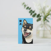 Schwarzes und TAN Shiba Inu verfolgen Visitenkarte (Stehend Vorderseite)
