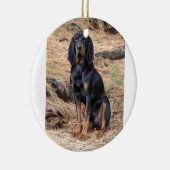 Schwarzes und TANcoonhound-Hund Keramik Ornament (Rechts)