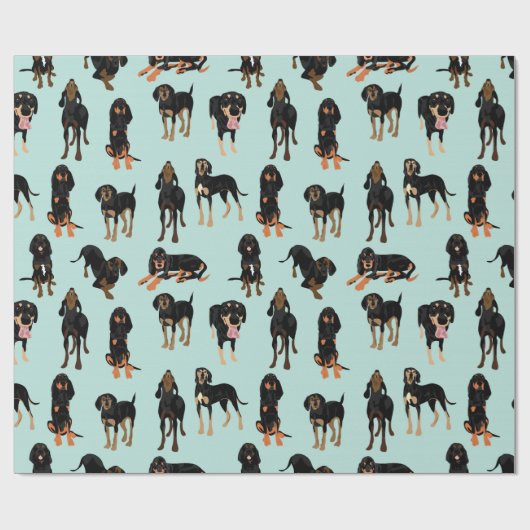 Schwarzes und TANcoonhound-Packpapier Geschenkpapier (Flach)