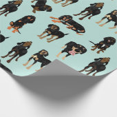 Schwarzes und TANcoonhound-Packpapier Geschenkpapier (Ecke)