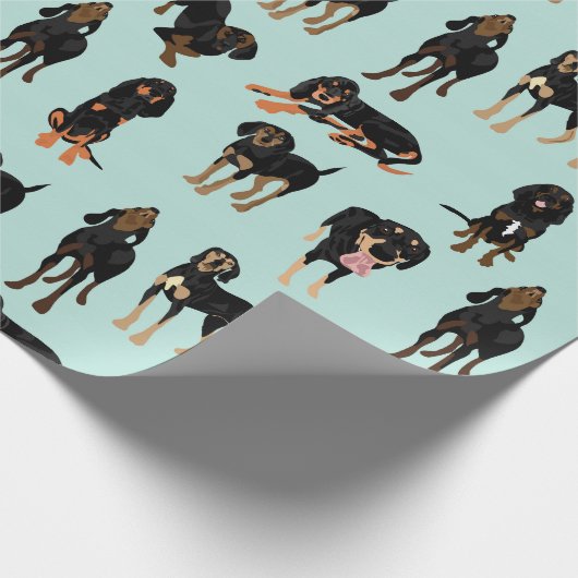 Schwarzes und TANcoonhound-Packpapier Geschenkpapier (Ecke)