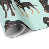 Schwarzes und TANcoonhound-Packpapier Geschenkpapier (Rolleneckpunkt)