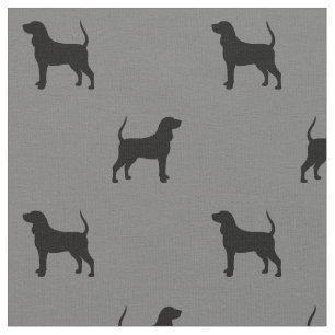 Schwarzes und TANcoonhound-Silhouette-Muster Stoff