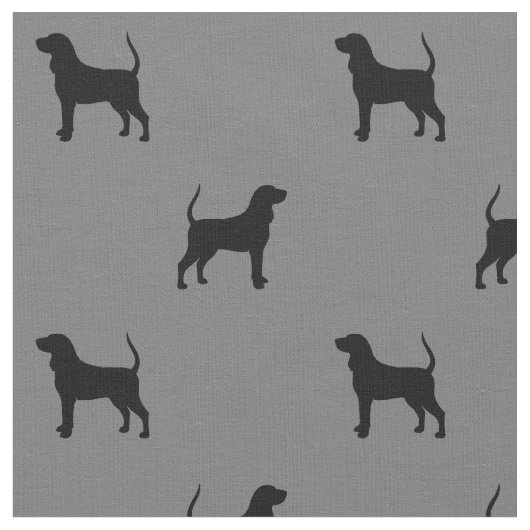 Schwarzes und TANcoonhound-Silhouette-Muster Stoff (Nahaufnahme)