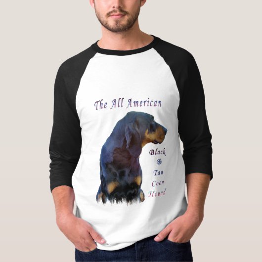 Schwarzes und TANCoonhound T-Shirt (Vorderseite)