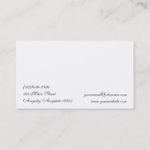 Schwarzes und Türkis-BlumenVisitenkarte Visitenkarte (Rückseite)