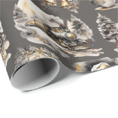 Schwarzes und Viktorianisches Weihnachtswackelpapi Geschenkpapier (Rolleneckpunkt)