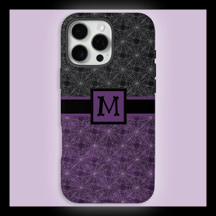 Schwarzes und violettes gotisches Spinnennetz mit  iPhone 16 Pro Max Hülle