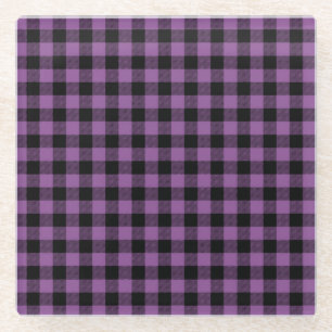 Schwarzes und violettes, quadriertes, minimales ab glasuntersetzer