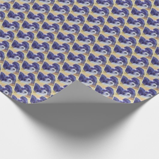 SCHWARZES UND WEISES PAPILLON GESCHENKPAPIER (Ecke)