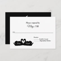 Schwarzes und Weiß Herz & Schwäne Hochzeitsstipend