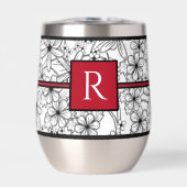 Schwarzes und Weiß-Muster: Mit Monogramm Rotes Mus (Vorderseite)