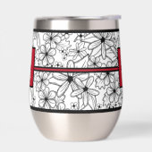 Schwarzes und Weiß-Muster: Mit Monogramm Rotes Mus (Links)