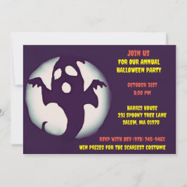 Schwarzes und Weiß-Spookes Halloween-Ghosting-Part Einladung