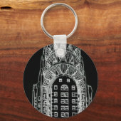 Schwarzes und Weißes Chrysler-Gebäude Schlüsselanhänger (Vorderseite)