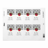 SCHWARZES UND WEISSES DAMASK-MONOGRAMM, Rosa Ruby (Vorne)