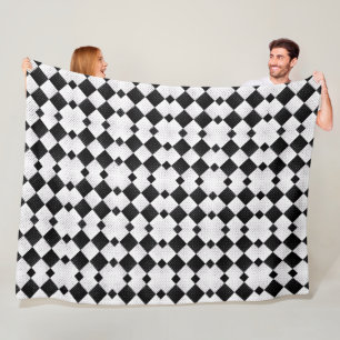 Schwarzes und weißes Diamant-Geometrie-Muster-Flee Fleecedecke