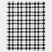 Schwarzes und weißes Diamant-Geometrie-Muster-Flee Fleecedecke (Vorderseite)
