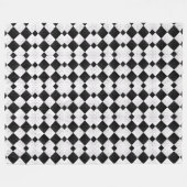 Schwarzes und weißes Diamant-Geometrie-Muster-Flee Fleecedecke (Vorderseite (Horizontal))