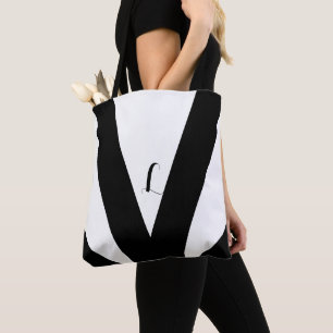 Schwarzes und weißes Dreieck und Slashes Tasche