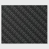 Schwarzes und weißes einfaches Paar-Monogramm Geschenkpapier (Flach)