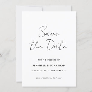 Schwarzes und weißes elegantes modernes Template M Save The Date