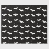 Schwarzes und weißes Fledermäuse Schwarzes Hallowe Geschenkpapier (Flach)