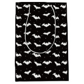 Schwarzes und weißes Fledermäuse Schwarzes Hallowe Mittlere Geschenktüte (Vorderseite)