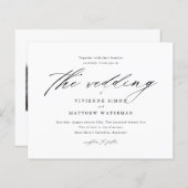 Schwarzes und weißes Foto Einladung Hochzeitsfeier (Vorne/Hinten)