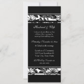 Schwarzes und weißes Foto Hochzeitsfeier Erneuerba Einladung (Rückseite)