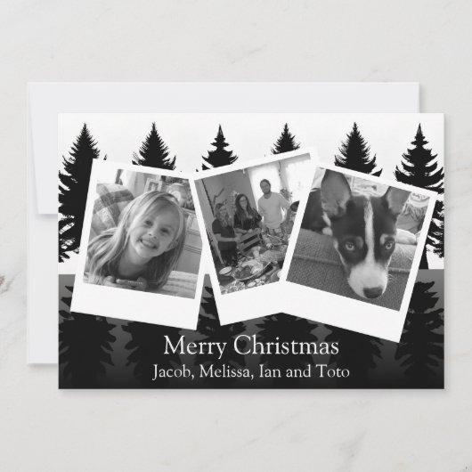 Schwarzes und weißes Foto Moderne Weihnachten (Vorderseite)