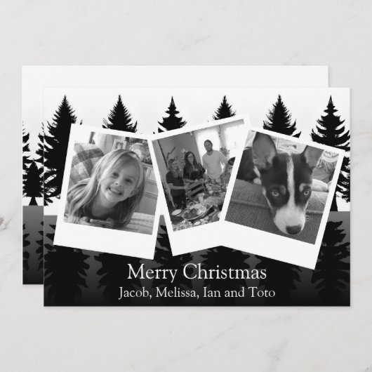 Schwarzes und weißes Foto Moderne Weihnachten (Vorne/Hinten)