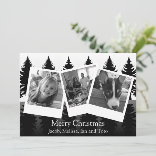 Schwarzes und weißes Foto Moderne Weihnachten (Stehend Vorderseite)