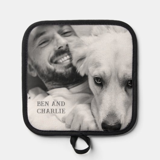 Schwarzes und weißes Foto Topflappen (Vorderseite)