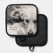 Schwarzes und weißes Foto Topflappen (Vorderseite/Rückseite)